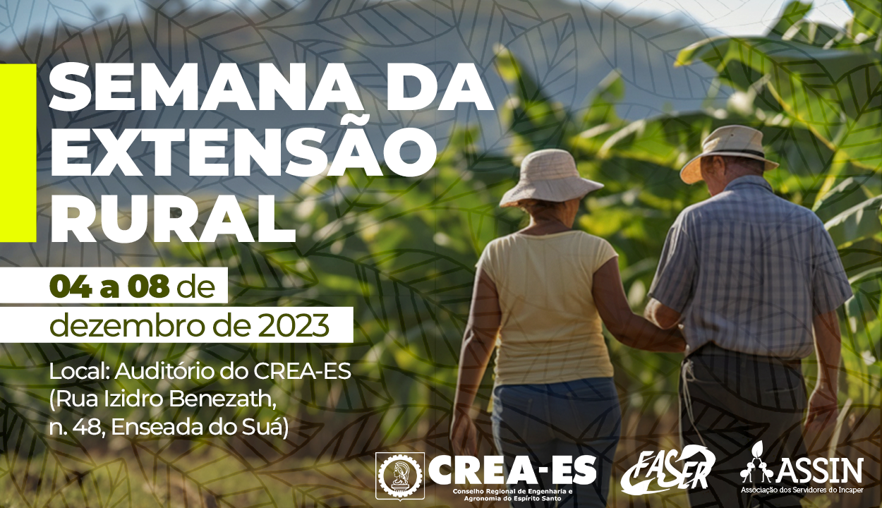 Semana da Extensão Rural: evento nacional entre os dias 04 e 08 de dezembro