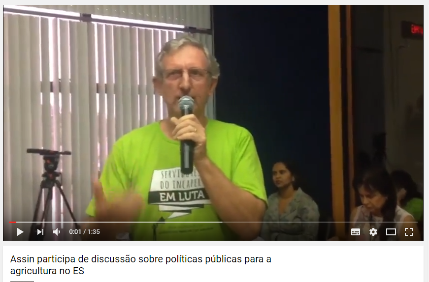 Assin participa de discussão sobre políticas públicas para a agricultura no ES